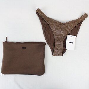 Triangl Maia Tine Sparkle Brown Sparkle Scoop Bikini Bottom Size X-Large - NWT